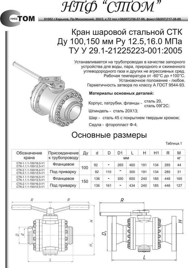 Кран шаровой СТК