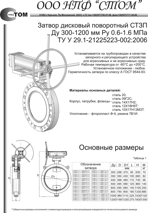 Затворы дисковые поворотные СТЗП