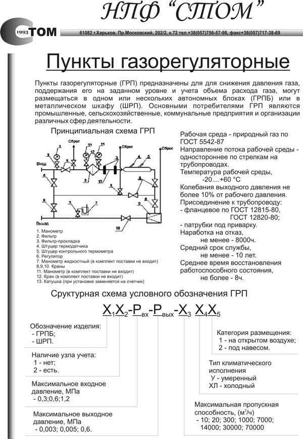 Пупкты газорегуляторные ГРП